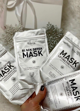 Альгінатна маска для обличчя з гіалуроновою кислотою top beauty biorevitalization mask 35 гр.