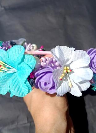 Обруч венчик с цветами
