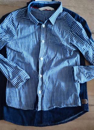 Рубашка в клетку🤍💙🕴️2 фото