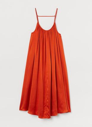 Новое шелковое платье миди h&m
