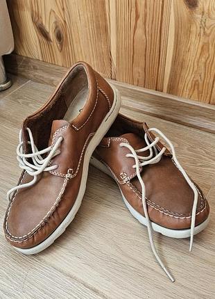 Мокасини clarks 41 розмір коричневі шкіряні
