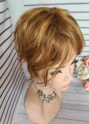 Накладка бабетта макушка 100% натуральный волос словянский.