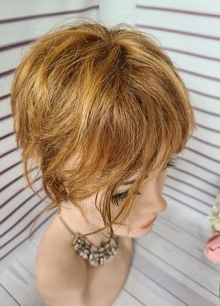 Накладка бабетта макушка 100% натуральный волос словянский.