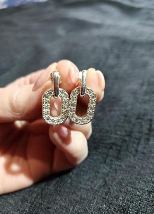 Серьги гвоздички кольчики с камушкам