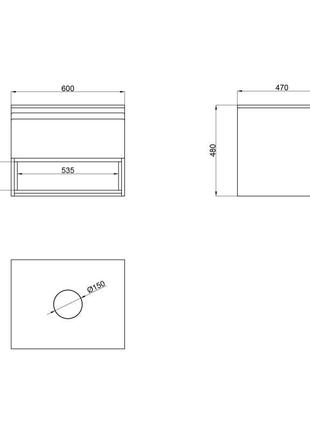 Тумба підвісна qtap robin 600х476х470 white/whitish oak зі стільницею qt1379tpн6001wwo2 фото