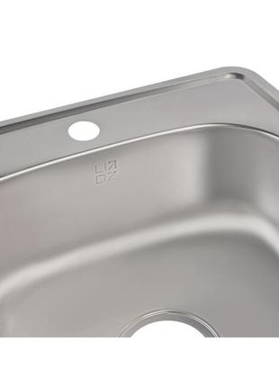 Кухонна мийка lidz 4848 0,6 мм satin (lidz4848sat06)6 фото