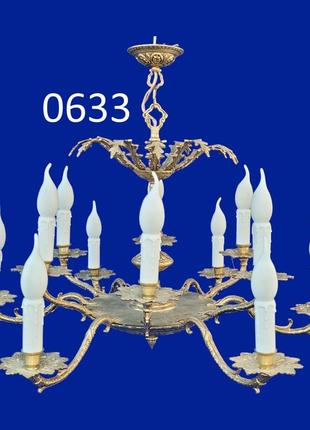 Бронзовая электрическая люстра на 12 лампах арт. 0633