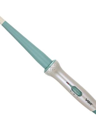 Плойка конусна професійна для завивання волосся, кераміко-турмалінові щипці для локонів vgr v-5965 фото