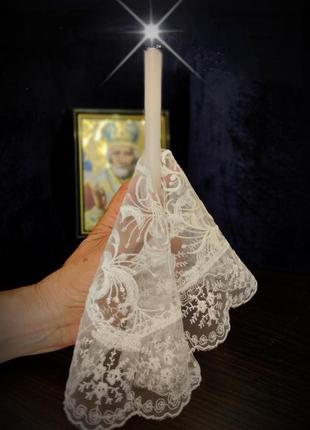 Серветки хусточки для свічок і обручок на вінчання платочек для колец салфетка на свадьбу
