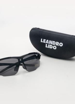 Спортивне вело мото окуляри у футлярі leandro lido чорні