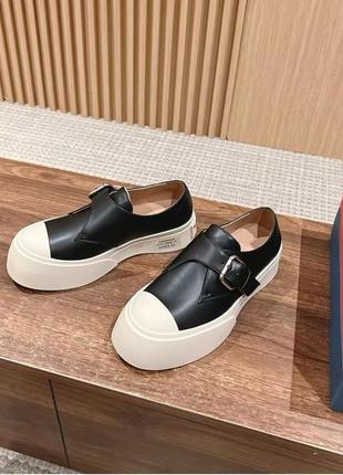Лоферы туфли marni натуральная кожа