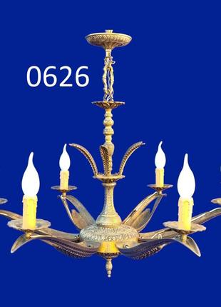 Бронзовая электрическая люстра на 6 ламп арт. 0626