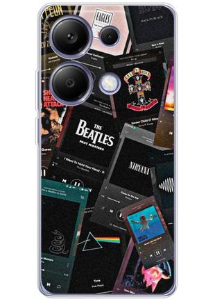 Чехол силиконовый с картинкой на xiaomi redmi note 13 pro 4g (коллаж музыкальные исполнители)