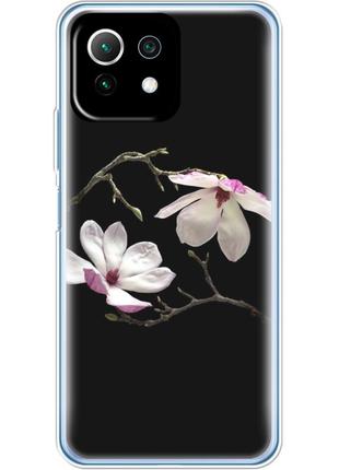Чехол силиконовый с картинкой на xiaomi mi 11 lite 5g ne (цветок, монголия)