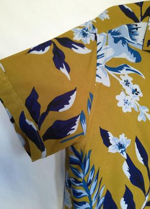 100% вискоза натуральная летняя гавайская рубашка, яркая шведка, гавайка, штапель.