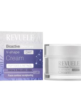 Скульптурирующий дневной крем для контура лица revuele bioactive skin care retinol + peptides v-s
