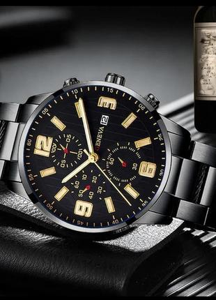 Мужская мода деловой повседневный календарь три глаза светящийся цифровой стальной...