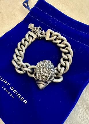 Роскошный массивный браслет с птичкой люкс бренда kurt geiger оригинал