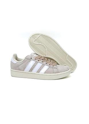 Трендовые 🤩 женские кроссовки adidas campus 00s beige white / адидас кампус бежевые идидас беж демисезонные
