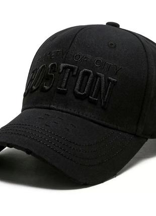Кепка бейсболка boston (бостон) с изогнутым козырьком черная, унисекс wuke one size5 фото