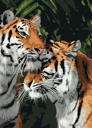 Картина по номерам "тигриная любовь" идейка kho4301 40х50 см1 фото