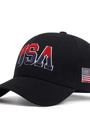 Кепка бейсболкаusa (сша, america, Америка, флаг) с изогнутым козырьком, унисекс wuke one size