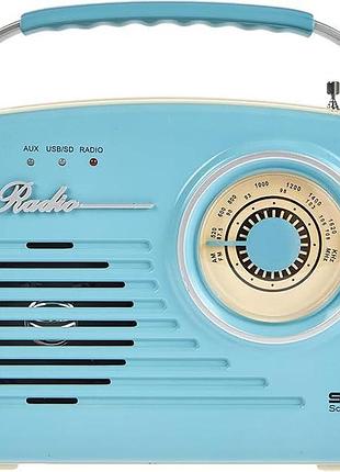Маленьке модне ретро-радіо silva schneider 243015 1965 box radio, працює від мережі або акумулятора, синій