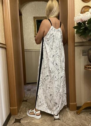 Летнее платье-сарафан с лампасами, 46-48