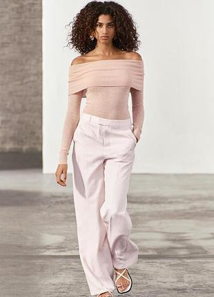 Идеальный джемпер кофта с открытым плечами zara, с примесью шерсть, альпака