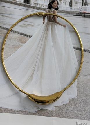 Стильне кольє мінімалізм золотистий ланцюжок на шию8 фото