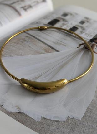 Стильне кольє мінімалізм золотистий ланцюжок на шию9 фото