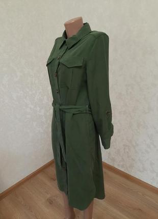 Новое платье на пуговицах в оливковом цвете карго лиоцелл denim by f&amp;f