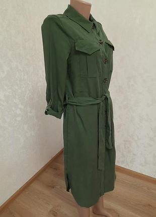 Новое платье на пуговицах в оливковом цвете карго лиоцелл denim by f&amp;f
