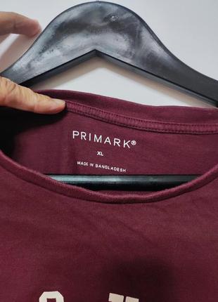 Футболка бордовая мужская легкая прямая широкая хлопок sport primark man, размер l - xl.9 фото