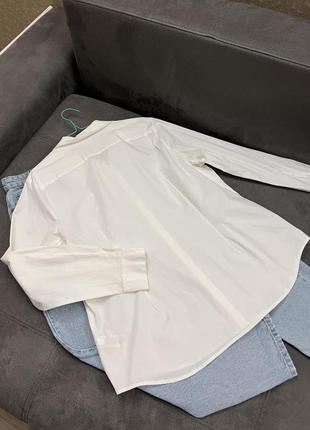 Біла жіноча котонова сорочка від m&s6 фото