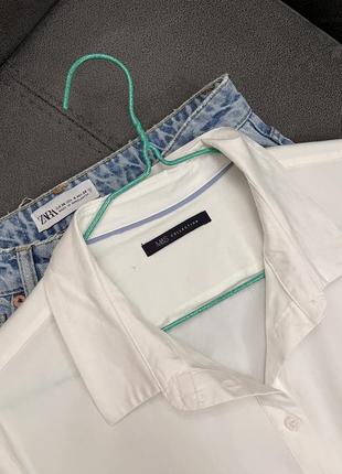 Белая женская коттоновая рубашка от m&amp;s4 фото