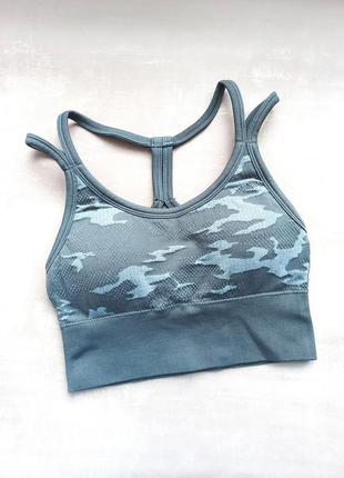 Топ спортивный primark камуфляж серый xxs