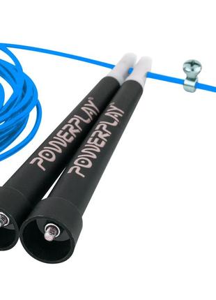 Скакалка швидкісна powerplay 4202 ultra speed rope синя (2,9m.)2 фото