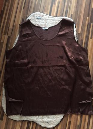 Майка блузка в бельевом стиле, цвет шоколад