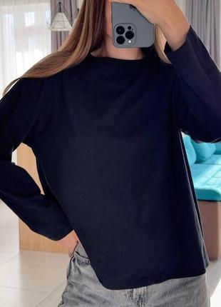 Базовый новый однотонный женский свободный хлопковый оверсайз лонгслив, лонг, реглан,...