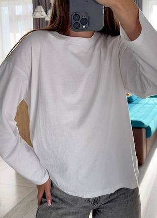 Базовый новый однотонный женский свободный хлопковый оверсайз лонгслив, лонг, реглан,...