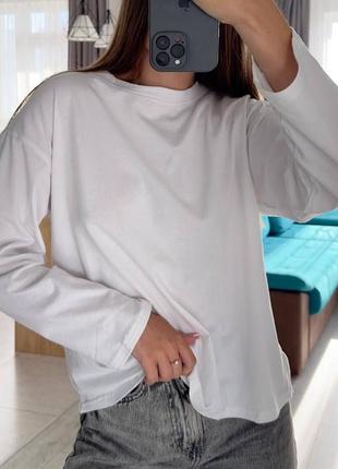 Базовый новый однотонный женский свободный хлопковый оверсайз лонгслив, лонг, реглан,...