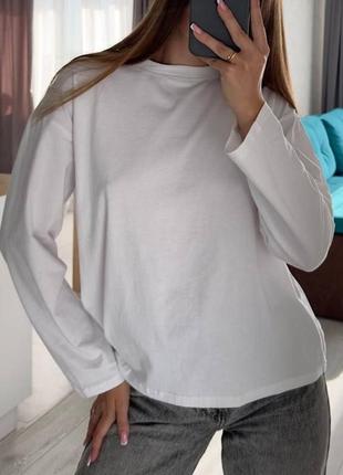 Базовый новый однотонный женский свободный хлопковый оверсайз лонгслив, лонг, реглан,...