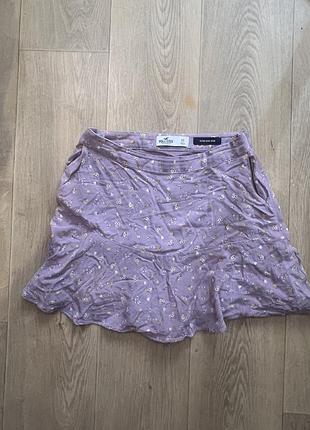 Hollister xs юбка шорты мини мыны юбка шорты сиреневая лавандовая в цветочный принт