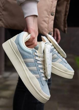 Adidas campus x bad bunny blue white4 фото