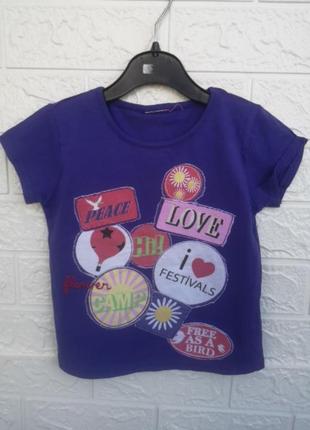 Трикотажная футболка на девочку где-то 2-3 года футболочка хб