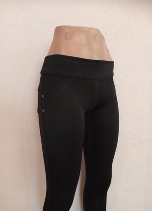 Чорні жіночі брюки -лосіни із штучної тканини, розмір xs3 фото