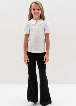 Вишукана блуза з мереживним комірцем 116-134