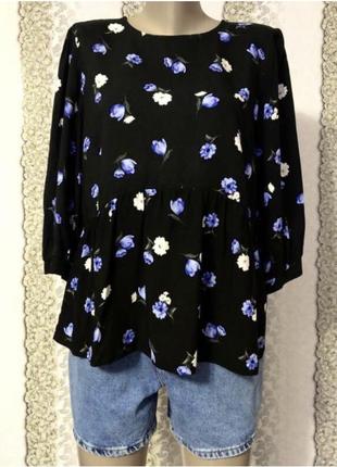 Вискозная блузка в цветах