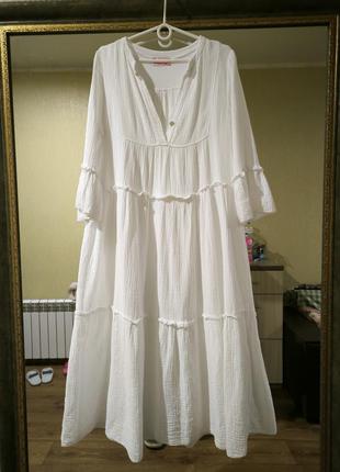 Платье натуральное коттон белое